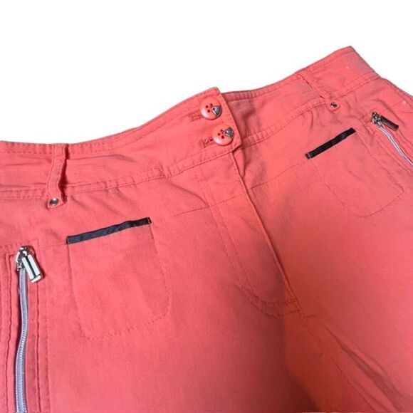 Jamie Sadock Women's Bermuda Short Coral Stretch Pockets Zippers Size 2 - Picture 3 of 10